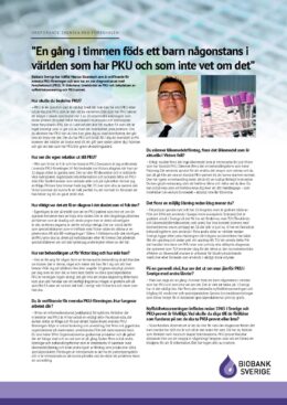 Bild som visar PDF-dokumentet med intervjun som gjorts med PKU-föreningens ordförande.